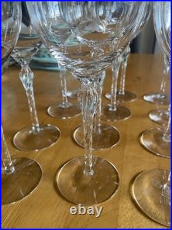 Lenox Monroe Twelve (12) Crystal & Gold Wine Glasses