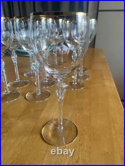 Lenox Monroe Twelve (12) Crystal & Gold Wine Glasses