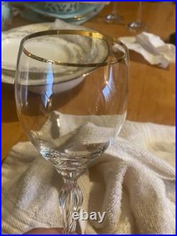 Lenox Monroe Twelve (12) Crystal & Gold Wine Glasses