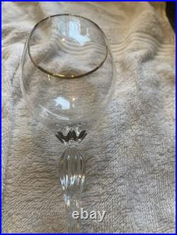 Lenox Monroe Twelve (12) Crystal & Gold Wine Glasses