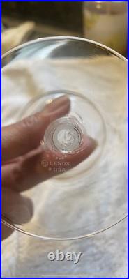Lenox Monroe Twelve (12) Crystal & Gold Wine Glasses