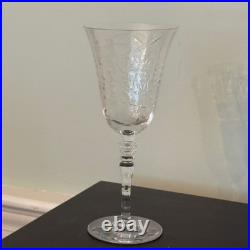 Libbey Rock Sharpe Vintage Crystal Wine Glasses Set of 10 7.75 Tall