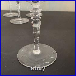 Libbey Rock Sharpe Vintage Crystal Wine Glasses Set of 10 7.75 Tall