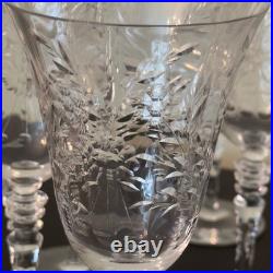 Libbey Rock Sharpe Vintage Crystal Wine Glasses Set of 10 7.75 Tall