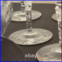 Libbey Rock Sharpe Vintage Crystal Wine Glasses Set of 10 7.75 Tall