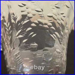 Libbey Rock Sharpe Vintage Crystal Wine Glasses Set of 10 7.75 Tall