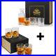 Liquor Decanter Set + Whiskey Glass Set with Gift Box Old Fashioned Rock Glassware
