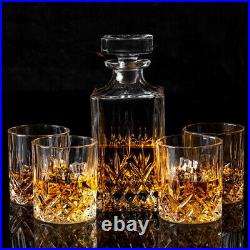 Liquor Decanter Set + Whiskey Glass Set with Gift Box Old Fashioned Rock Glassware