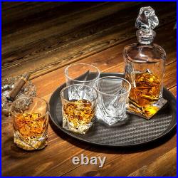 Liquor Whiskey Decanter And Crystal Glass Rock Glassware for Home Bar Party