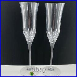 Lismore Essence by WATERFORD CRYSTAL Fluted Champagne Set of 2 New witho box