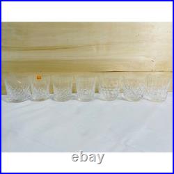 Lot of 7 Vintage Cut Crystal Whiskey Glasses Set Assorted Geometric Patterns