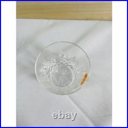 Lot of 7 Vintage Cut Crystal Whiskey Glasses Set Assorted Geometric Patterns