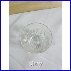 Lot of 7 Vintage Cut Crystal Whiskey Glasses Set Assorted Geometric Patterns