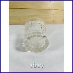 Lot of 7 Vintage Cut Crystal Whiskey Glasses Set Assorted Geometric Patterns