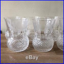 Lovely Set of 6 Edinburgh Crystal Thistle 4 High Old Fashioned Glasses