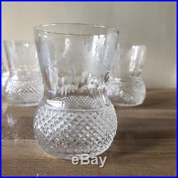 Lovely Set of 6 Edinburgh Crystal Thistle 4 High Old Fashioned Glasses