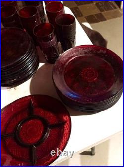 Luminarc Cristal D'Arques Durand Ruby Red Set. 70 Pieces