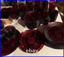 Luminarc Cristal D'Arques Durand Ruby Red Set. 70 Pieces