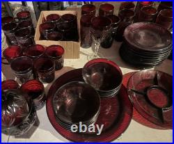 Luminarc Cristal D'Arques Durand Ruby Red Set. 70 Pieces