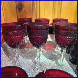 Luminarc Cristal d'Arques Durand 18pc Ruby Red Glass Goblets, Tumblers, Bowl Set