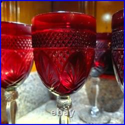 Luminarc Cristal d'Arques Durand 18pc Ruby Red Glass Goblets, Tumblers, Bowl Set