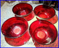 Luminarc Cristal d'Arques Durand 18pc Ruby Red Glass Goblets, Tumblers, Bowl Set