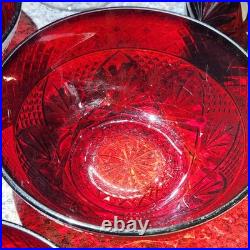 Luminarc Cristal d'Arques Durand 18pc Ruby Red Glass Goblets, Tumblers, Bowl Set