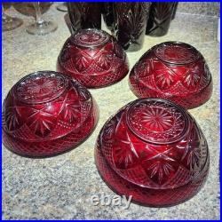 Luminarc Cristal d'Arques Durand 18pc Ruby Red Glass Goblets, Tumblers, Bowl Set