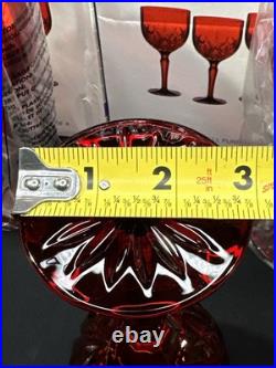 MARQUIS by WATERFORD Brookside Red Crystal Wine Glasses 8.5 Set of 4 Lot Of 3