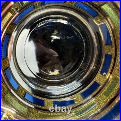 MCM Bar Set Culver Empress 22K Gold embossed 6 Rock Glasses, Ice Bucket & Tongs