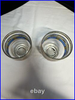 MCM Bar Set Culver Empress 22K Gold embossed 6 Rock Glasses, Ice Bucket & Tongs