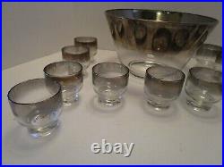 MCM Vitreon Queens Lusterware Crystal 12 Pc. Punch Set Stackable tumblers