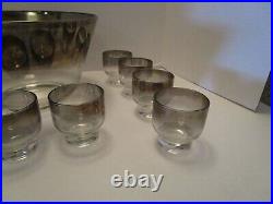 MCM Vitreon Queens Lusterware Crystal 12 Pc. Punch Set Stackable tumblers