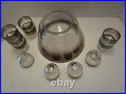 MCM Vitreon Queens Lusterware Crystal 12 Pc. Punch Set Stackable tumblers