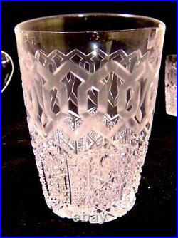 MERIDEN ALHAMBRA ABP Brilliant Cut Glass GLASS CRYSTAL Pitcher Tumbler Water Set
