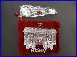 MIB Waterford Crystal 4 Piece Christmas Ornament Train Set w Enhancers & Pouches
