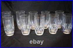 MIKASA CRYSTAL PARK LANE HIGHBALL GLASSES 5 5/8 SET of 10 CUT CRYSTAL 10oz