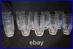 MIKASA CRYSTAL PARK LANE HIGHBALL GLASSES 5 5/8 SET of 10 CUT CRYSTAL 10oz