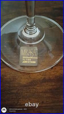 MIKASA Jamestown Fine Crystal Gold Trim Iced Tea Goblets (set of4) Ships Free