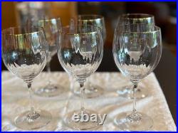 MIKASA STEPHANIE GOLD SET of 6 OPTIC WINE GLASSES NEW WITHOUT TAGS