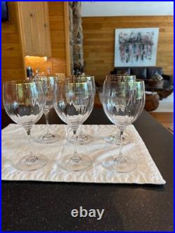 MIKASA STEPHANIE GOLD SET of 6 OPTIC WINE GLASSES NEW WITHOUT TAGS