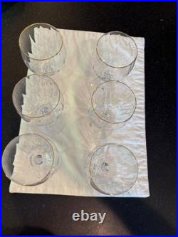 MIKASA STEPHANIE GOLD SET of 6 OPTIC WINE GLASSES NEW WITHOUT TAGS