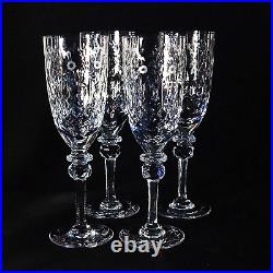 MILLER ROGASKA GALIA CHAMPAGNE FLUTES, Cut Lead Crystal, 8oz, 8 1/4, 4PC SET