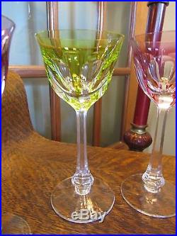 Moser Crystal Glass Lady Hamilton Wine, Goblet, Glasses Set Of Five, Stunning