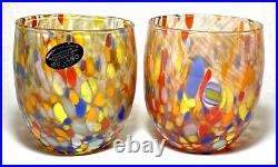 MURANO Set (6) Beautiful TUMBLER/OLD FASHIONED GLASSES (Guiliana) Italy