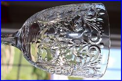 Magnificent Set 12 Antique Brilliant Cut Engraved Crystal Water Wine Goblets