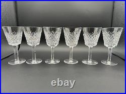 Magnificent Set of 6 WATERFORD CRYSTAL ALANA Claret Wine Glasses MINT