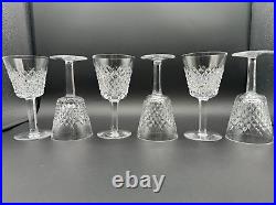 Magnificent Set of 6 WATERFORD CRYSTAL ALANA Claret Wine Glasses MINT