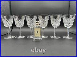 Magnificent Set of 6 WATERFORD CRYSTAL ALANA Claret Wine Glasses MINT