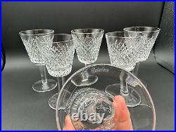 Magnificent Set of 6 WATERFORD CRYSTAL ALANA Claret Wine Glasses MINT